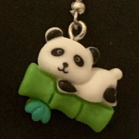 Panda Bear Earrings, Panda Earrings, Gift Idea, Silly Earrings, Panda Jewelry - Picture 1 of 7